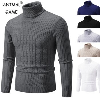 New Men's High Neck Sweater